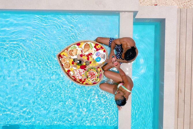 Aruba Floating Breakfast FREE Drone Videos, Champagne & Mimosas - Choosing Your Backdrop: Pool Calm vs Beach Sun and Wind