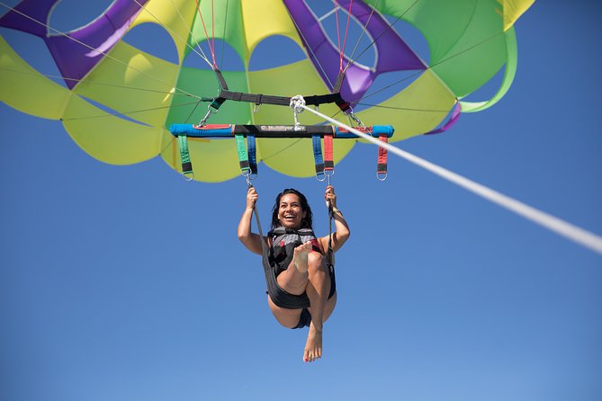 Parasailing in Palm Beach - Crew energy, plus the photo/video reality check